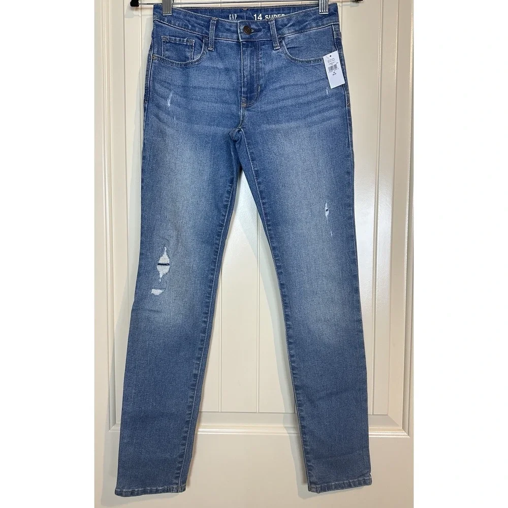 NWT GAP girl 14 slim hi rise super‎ skinny stretch Jeans